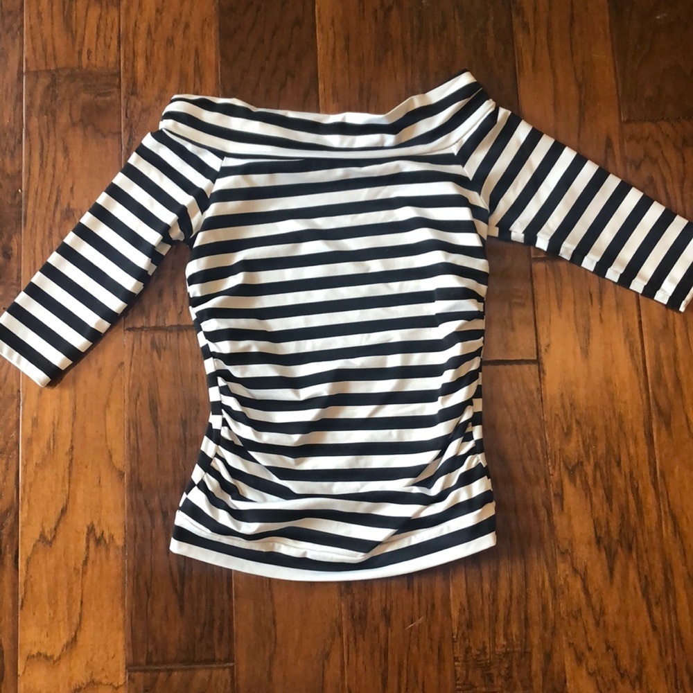 Daytrip Black & white striped off the shoulder
